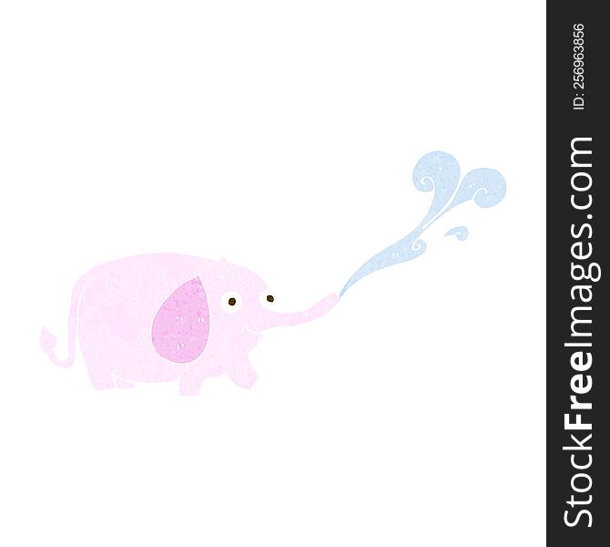 cartoon funny little elephant squirting water