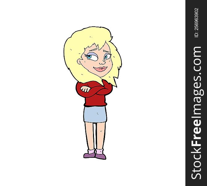 Cartoon Woman With Crossed Arms