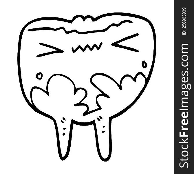 cartoon bad tooth