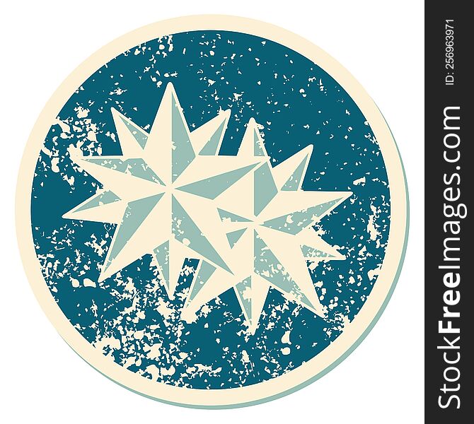 iconic distressed sticker tattoo style image of stars. iconic distressed sticker tattoo style image of stars
