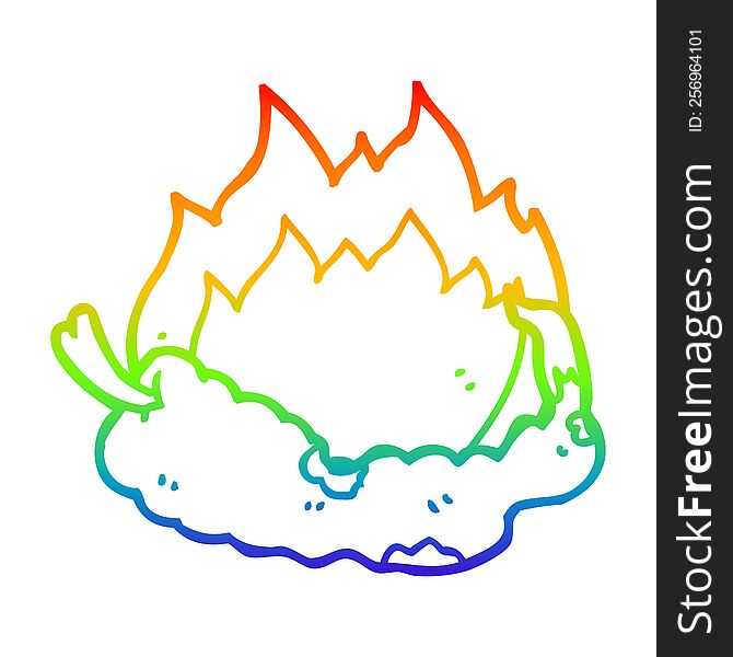 Rainbow Gradient Line Drawing Cartoon Hot Chili Pepper