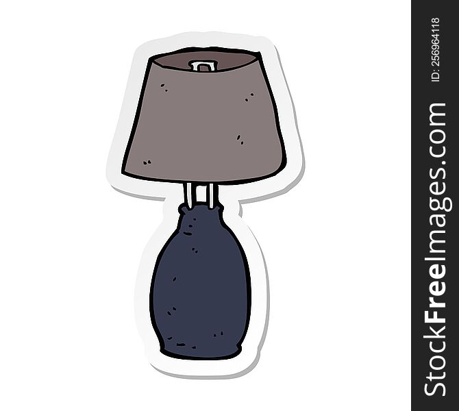 Sticker Of A Cartoon Lamp