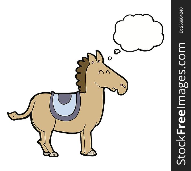 cartoon donkey with thought bubble