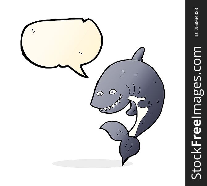 Cartoon Shark With Speech Bubble