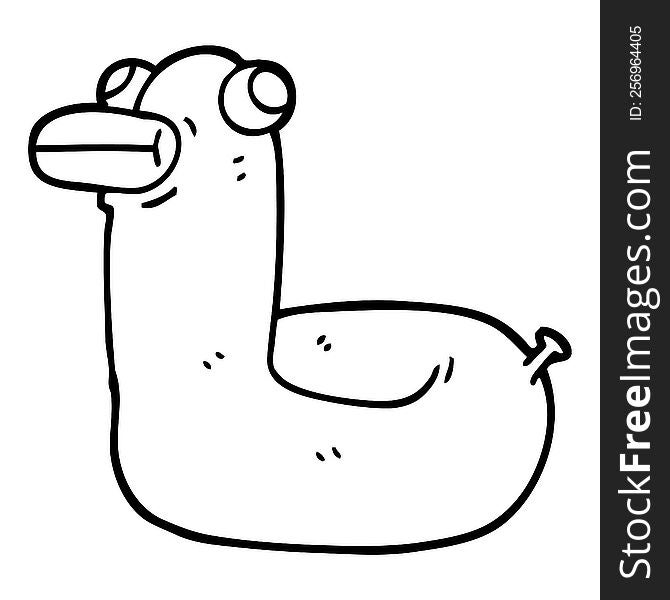 Black And White Cartoon Yellow Ring Duck