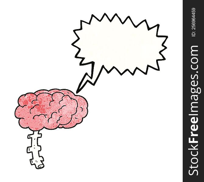 Speech Bubble Textured Cartoon Brain