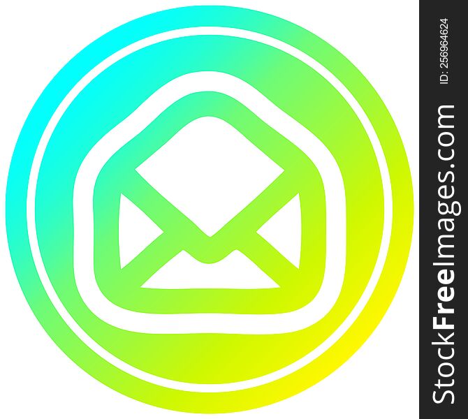 Envelope Letter Circular In Cold Gradient Spectrum