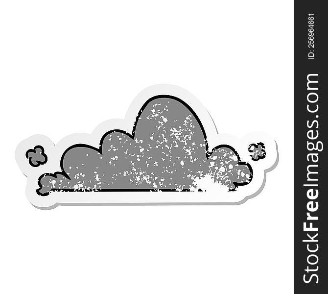 Distressed Sticker Cartoon Doodle Of A White Cloud
