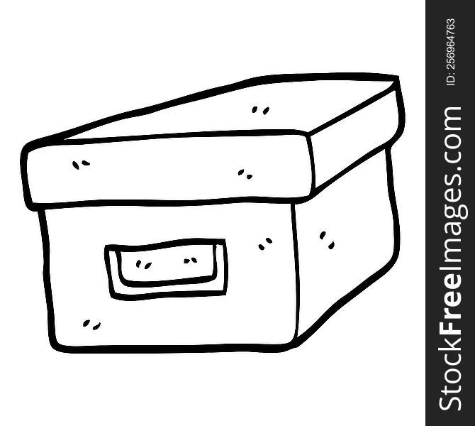 black and white cartoon old filing box