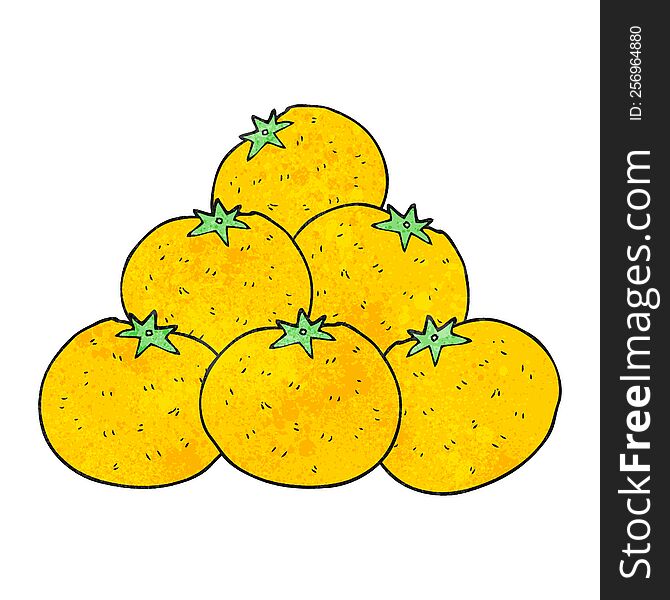 freehand textured cartoon oranges