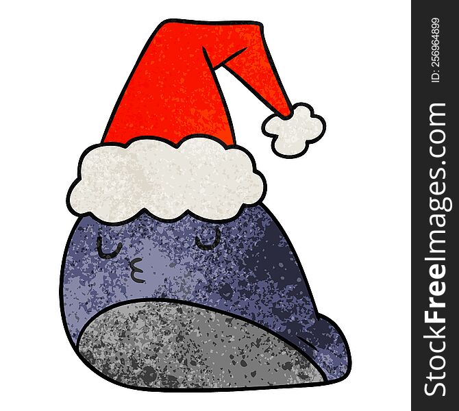 Christmas Textured Cartoon Of Kawaii Slug