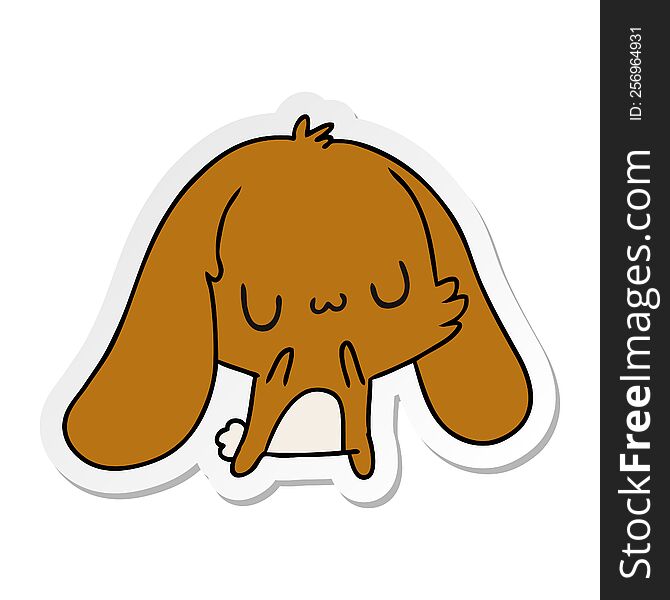 sticker cartoon illustration kawaii cute bunny. sticker cartoon illustration kawaii cute bunny