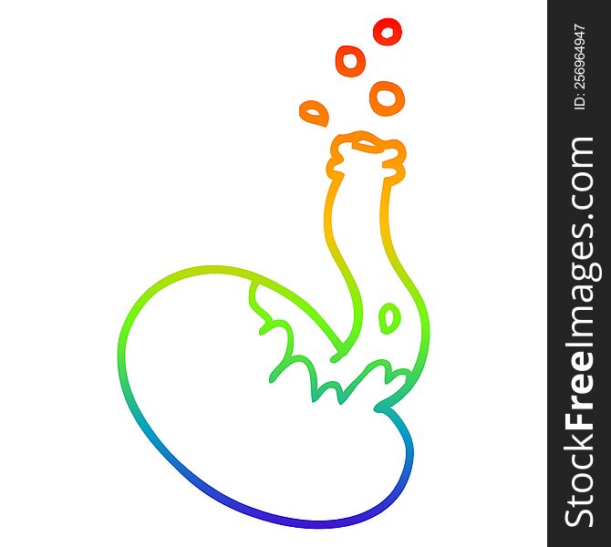 Rainbow Gradient Line Drawing Cartoon Chemical Reaction