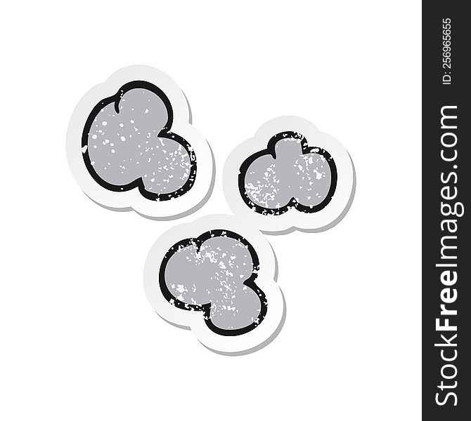 retro distressed sticker of a cartoon smoke clouds