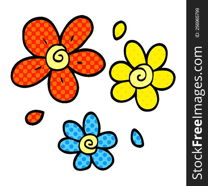 Cartoon Doodle Decorative Flowers