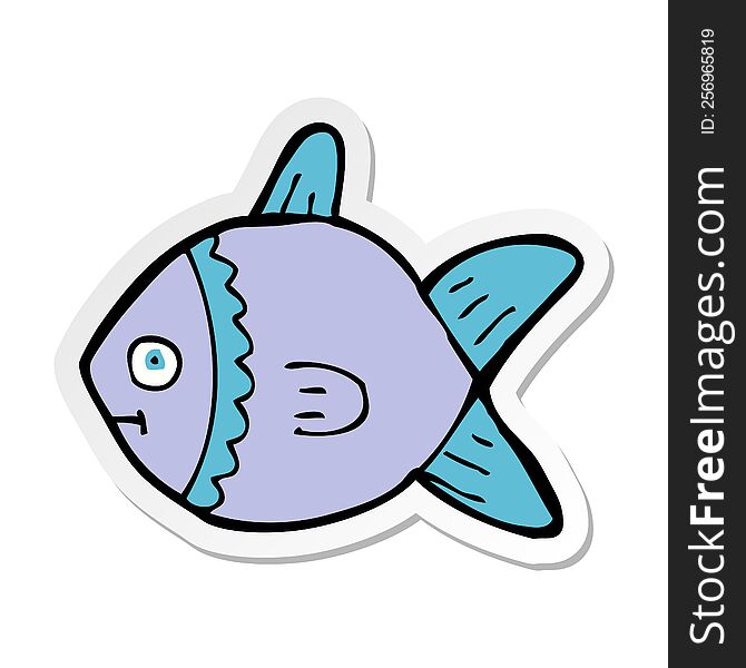 sticker of a cartoon fish