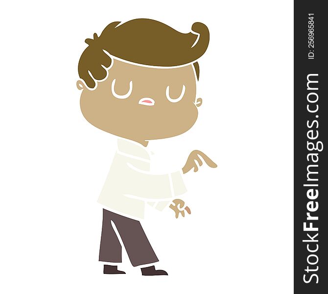 flat color style cartoon aloof man pointing finger