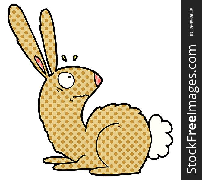 cartoon startled bunny rabbit. cartoon startled bunny rabbit