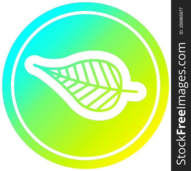 natural leaf circular icon with cool gradient finish. natural leaf circular icon with cool gradient finish