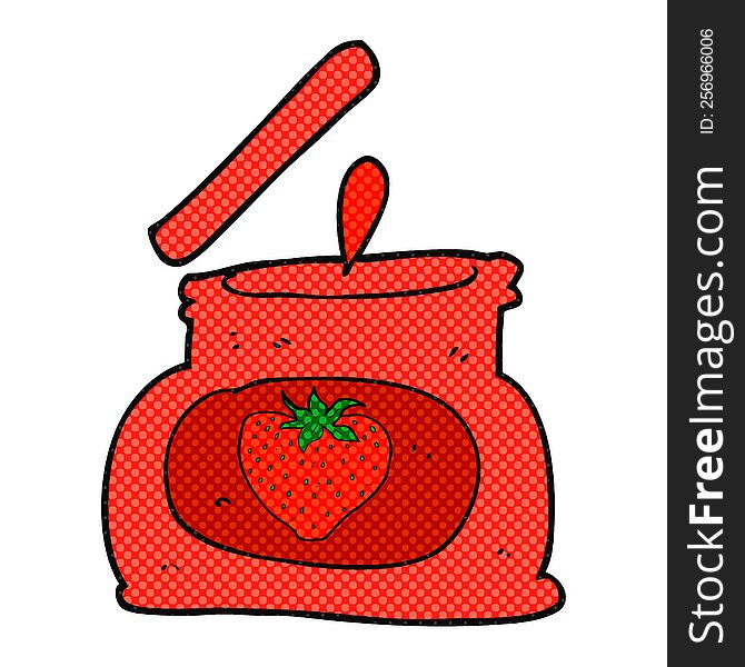 freehand drawn cartoon popping jar of jam