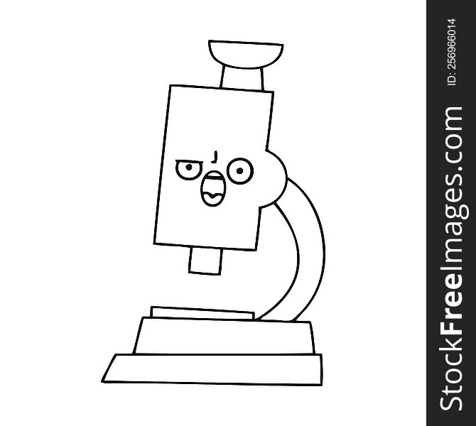 Line Drawing Cartoon Microscope