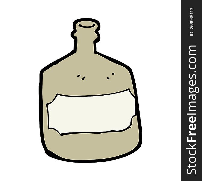 cartoon old whiskey bottle