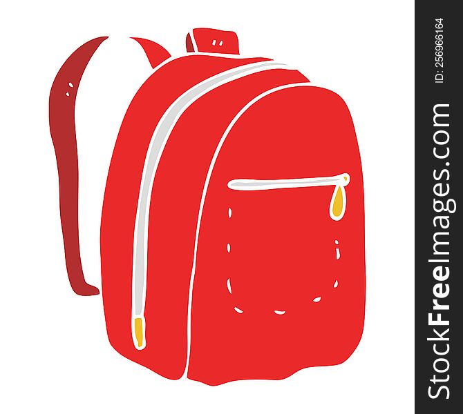 flat color illustration of rucksack. flat color illustration of rucksack