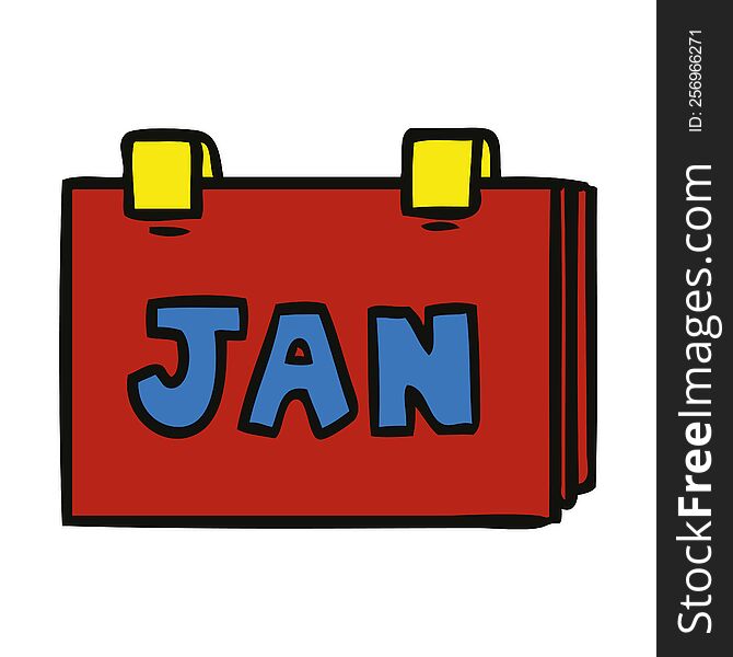 hand drawn cartoon doodle of a calendar with jan