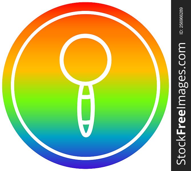 Magnifying Glass Circular In Rainbow Spectrum