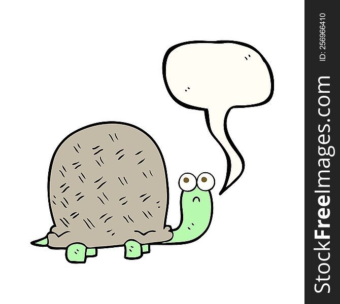 Speech Bubble Cartoon Sad Turtle