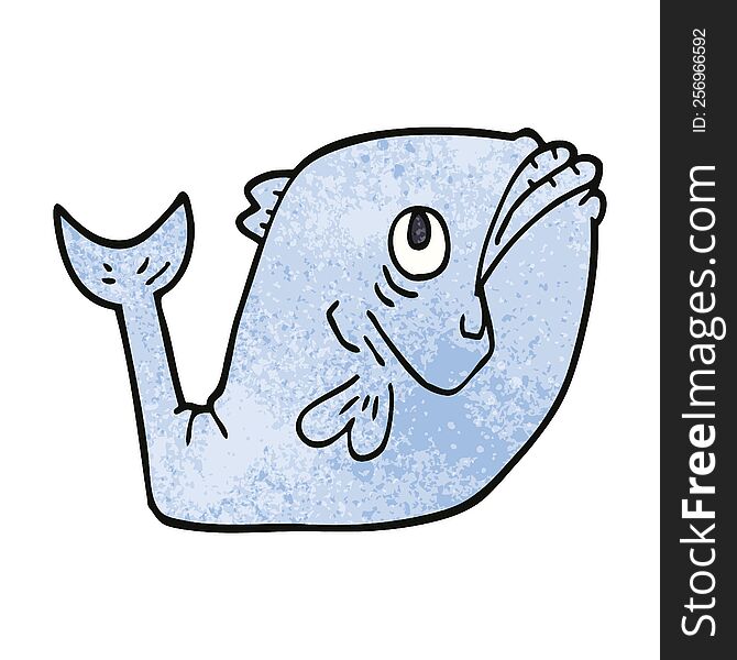 funny cartoon doodle fish