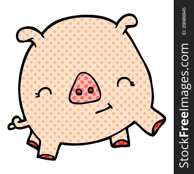 cartoon doodle happy pig