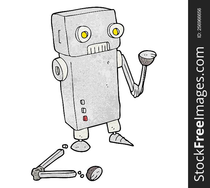 Textured Cartoon Broken Robot
