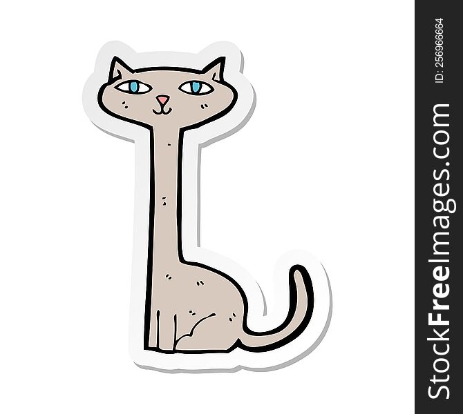 Sticker Of A Cartoon Cat