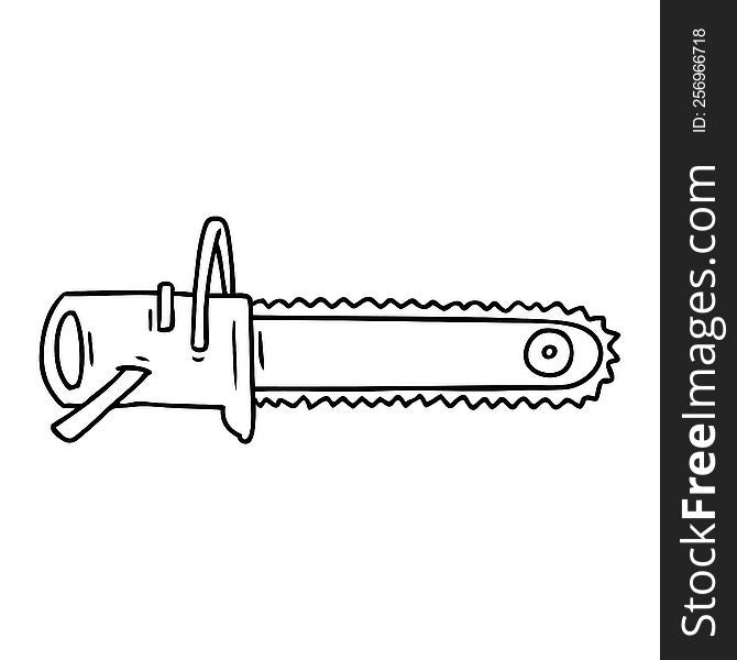 Line Drawing Doodle Fo A Chain Saw