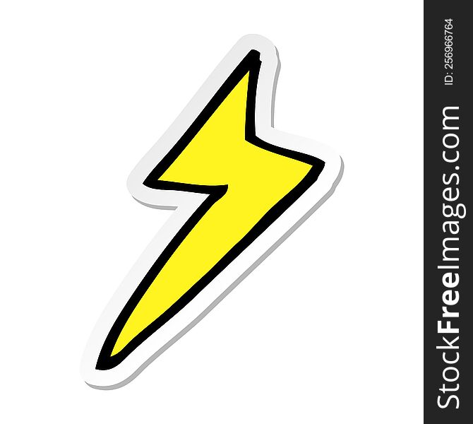 sticker of a cartoon lightning bolt symbol