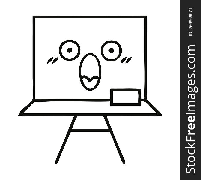 line drawing cartoon of a white board