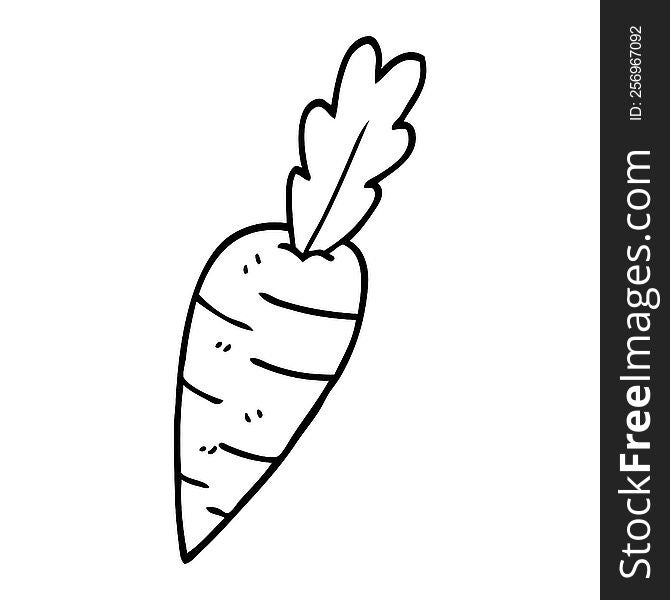 line drawing cartoon organic carrot