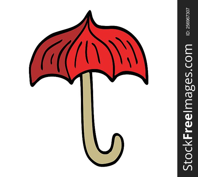 Cartoon Doodle Open Umbrella