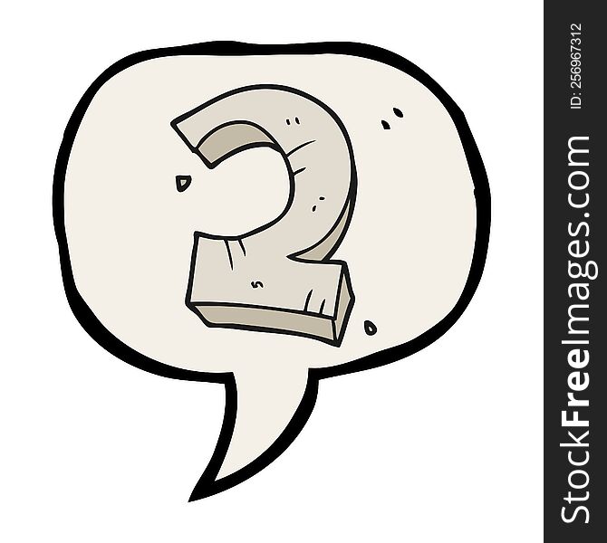 speech bubble cartoon stone number two