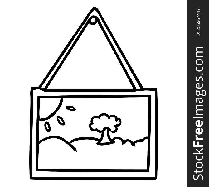 hand drawn line drawing doodle of a picture in frame