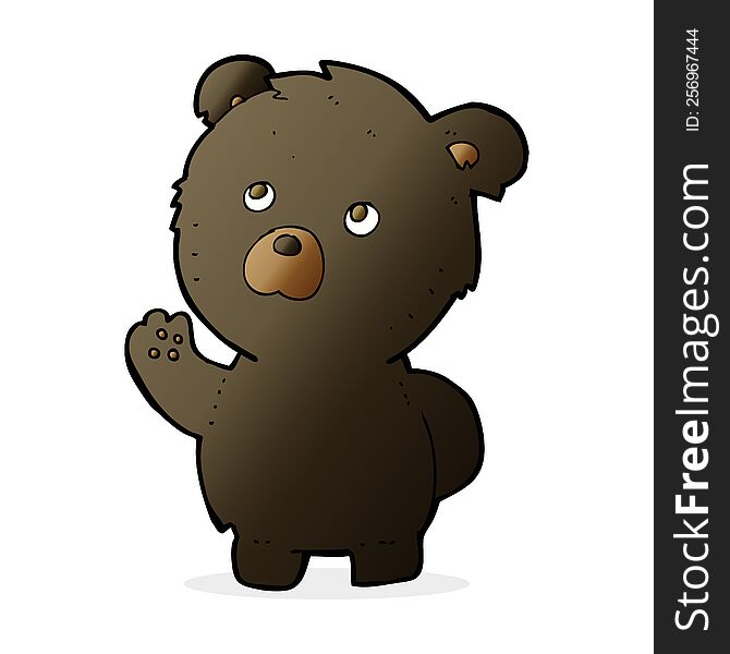 cartoon waving black bear