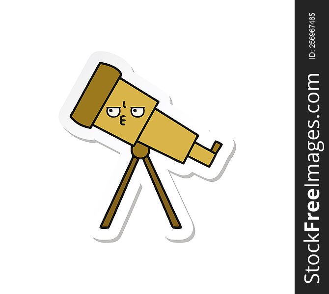 sticker of a cute cartoon telescope