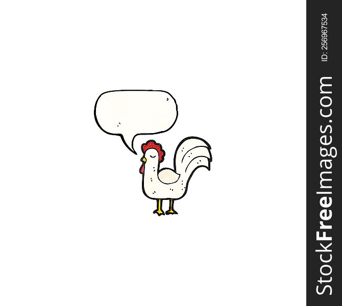 cartoon clucking chicken