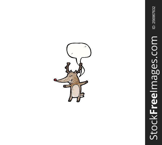 Reindeer With Speech Bubble Cartoon