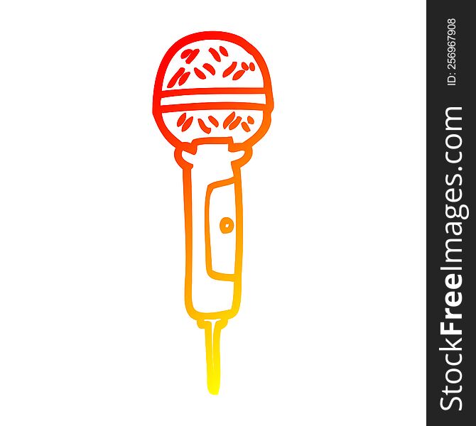 Warm Gradient Line Drawing Cartoon Microphone