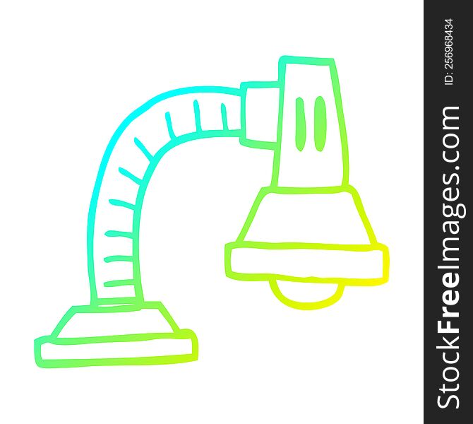 cold gradient line drawing of a cartoon adjustable lamp