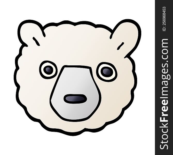 Cartoon Doodle Polar Bear Face