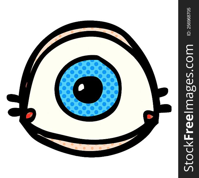 cartoon doodle blue eye