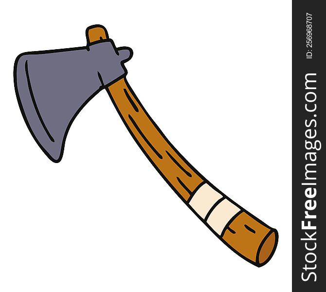 hand drawn cartoon doodle of a garden axe